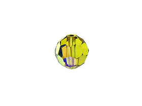 Swarovski 5000 Round Crystal Faceted Beads Lime AB | 6mm | Small & Wholesale Packs - BeadPrism