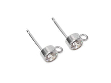 Load image into Gallery viewer, Wholesale Sterling Silver 4mm Cubic Zirconia Post Earring, Choose Package Size - BeadPrism