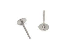 Load image into Gallery viewer, Wholesale Sterling Silver Post Earring With 5mm Flat Pin Pad, Choose Package Size - BeadPrism