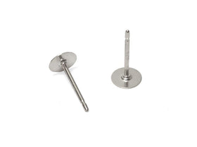 Wholesale Sterling Silver Post Earring With 5mm Flat Pin Pad, Choose Package Size - BeadPrism