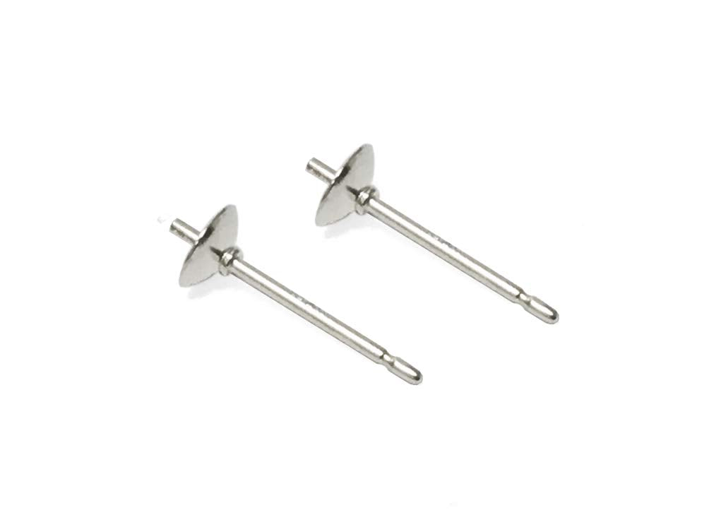 Wholesale Sterling Silver Post Earring With 4mm Cup and Peg, Choose Package Size - BeadPrism