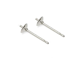 Wholesale Sterling Silver Post Earring With 4mm Cup and Peg, Choose Package Size - BeadPrism