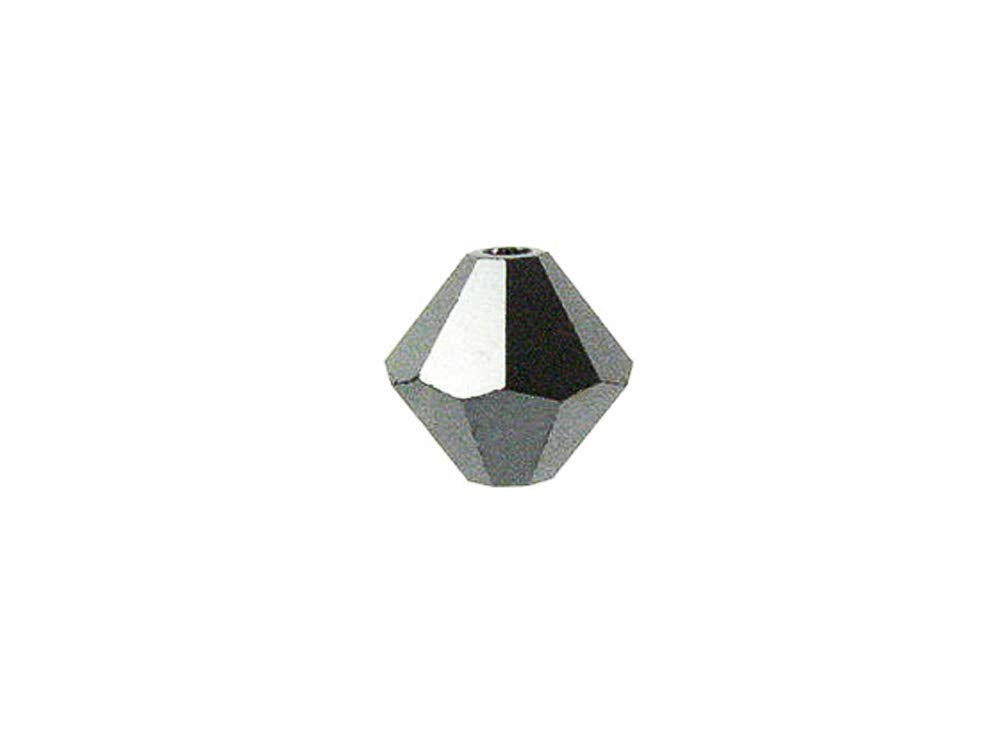 Swarovski Crystal, #5328 Bicone Beads 6mm, JET Hematite 2X, Wholesale Packs - BeadPrism