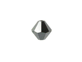 Swarovski Crystal, #5328 Bicone Beads 6mm, JET Hematite 2X, Wholesale Packs - BeadPrism