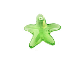 Swarovski Crystal, 2 Pieces, #6721 Starfish Pendant 20mm, Peridot, Wholesale - BeadPrism