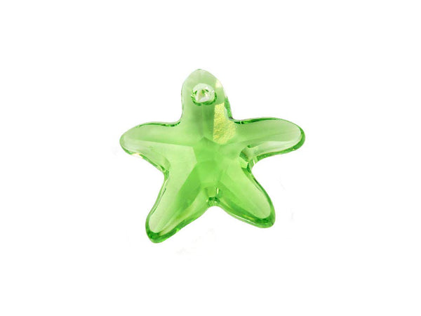 Swarovski Crystal, 2 Pieces, #6721 Starfish Pendant 16mm, Peridot, Wholesale - BeadPrism