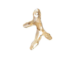 Swarovski Crystal, #6790 3-Sprig Coral Branch Pendant 30mm, Crystal Golden Shadow, Wholesale - BeadPrism