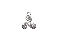 Load image into Gallery viewer, 1 pc Sterling Silver 3-Sided Scroll Link - BeadPrism