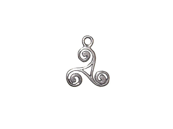 1 pc Sterling Silver 3-Sided Scroll Link - BeadPrism