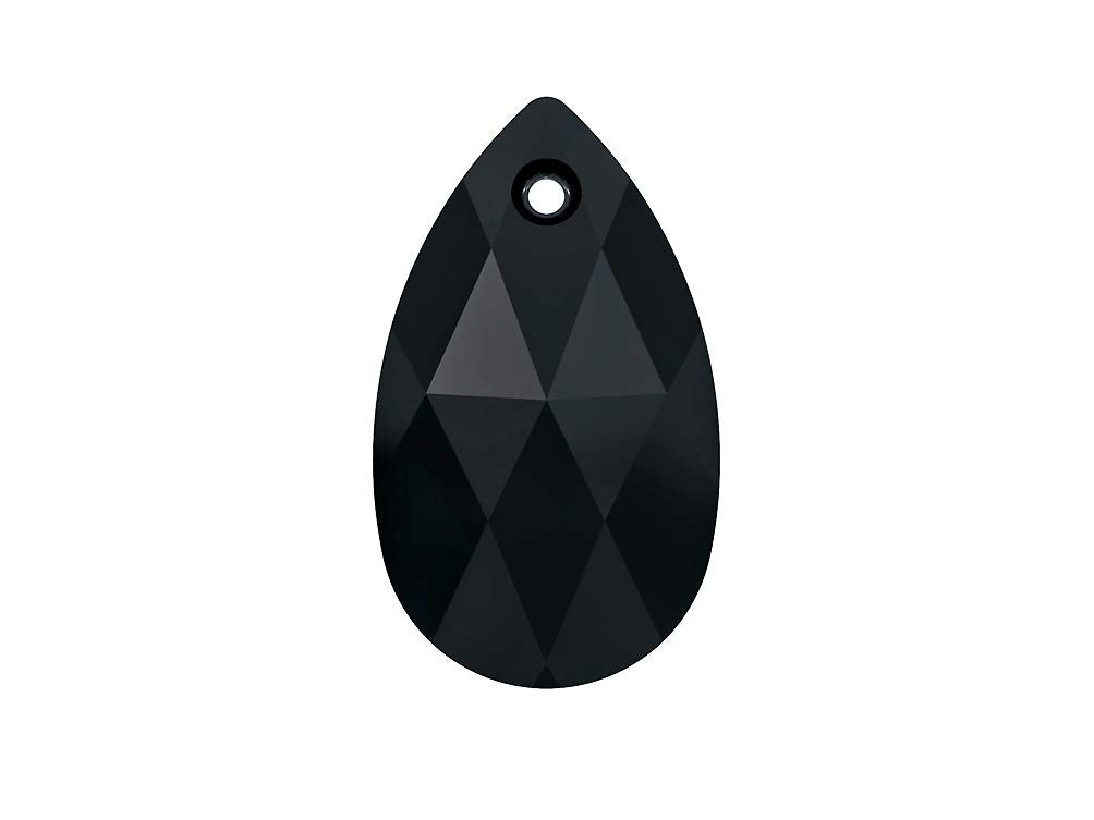 Swarovski Crystal, #6106 Pear Shape Drop Beads 38mm, JET, Wholesale - BeadPrism