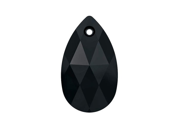 Swarovski Crystal, #6106 Pear Shape Drop Beads 38mm, JET, Wholesale - BeadPrism