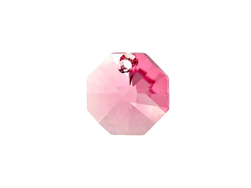 Swarovski Crystal, #6401 Octagon Pendant 12mm, Light Rose, Wholesale Packs - BeadPrism