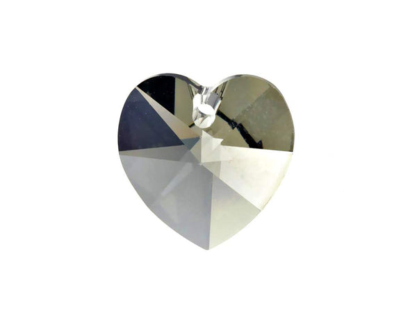 Swarovski Crystal, #6228 Heart Shape Pendant 18mm, Black Diamond, Wholesale Packs - BeadPrism