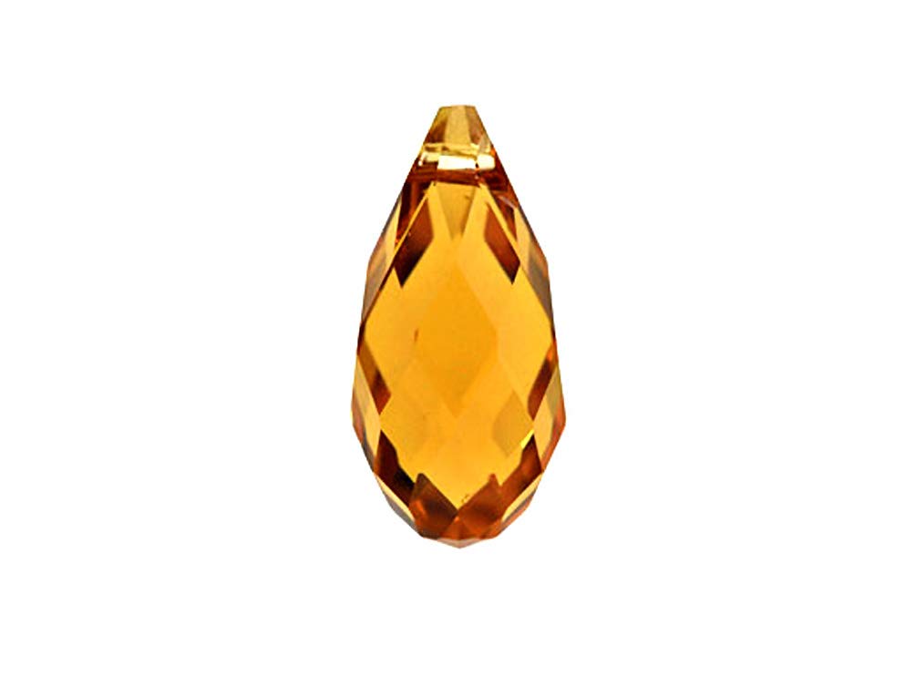 Swarovski Crystal, #6010 Briolettes Beads 13mm, Topaz, Wholesale Packs - BeadPrism