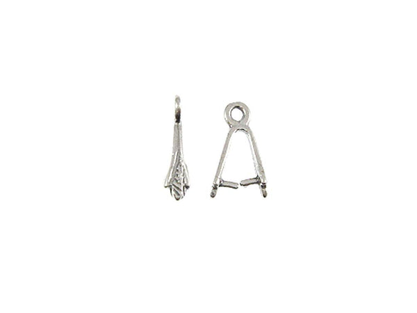 10 pcs Sterling Silver 11x2.5mm Small Pinch Bail - BeadPrism
