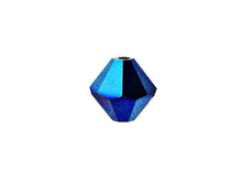 Load image into Gallery viewer, Swarovski Crystal, #5328 Bicone Beads 4mm, Crystal Metallic Blue 2X, Wholesale Packs - BeadPrism