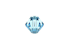 Swarovski Crystal, #5328 Bicone Beads 4mm, Aquamarine, Wholesale Packs - BeadPrism