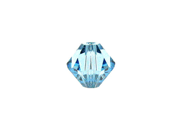 Swarovski Crystal, #5328 Bicone Beads 6mm, Aquamarine, Wholesale Packs - BeadPrism