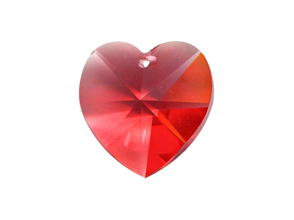 Swarovski Crystal, #6228 Heart Shape Pendant 18mm, Padparadscha, Wholesale Packs - BeadPrism