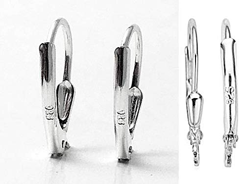 Sterling Silver Leverback Earring Hooks with Pinch Bail 18x7.5mm Choose  Plating