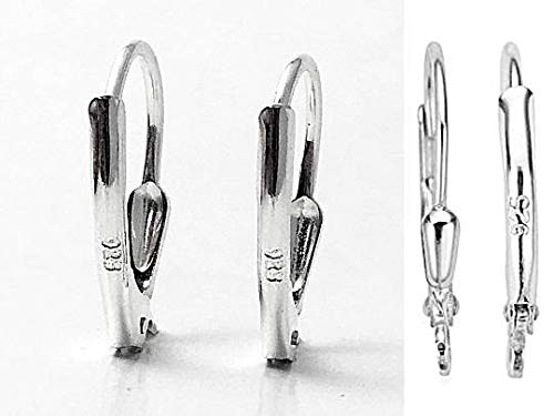 Wholesale Sterling Silver Leverback Earring Findings with Teardrop Design, Choose Package Size - BeadPrism