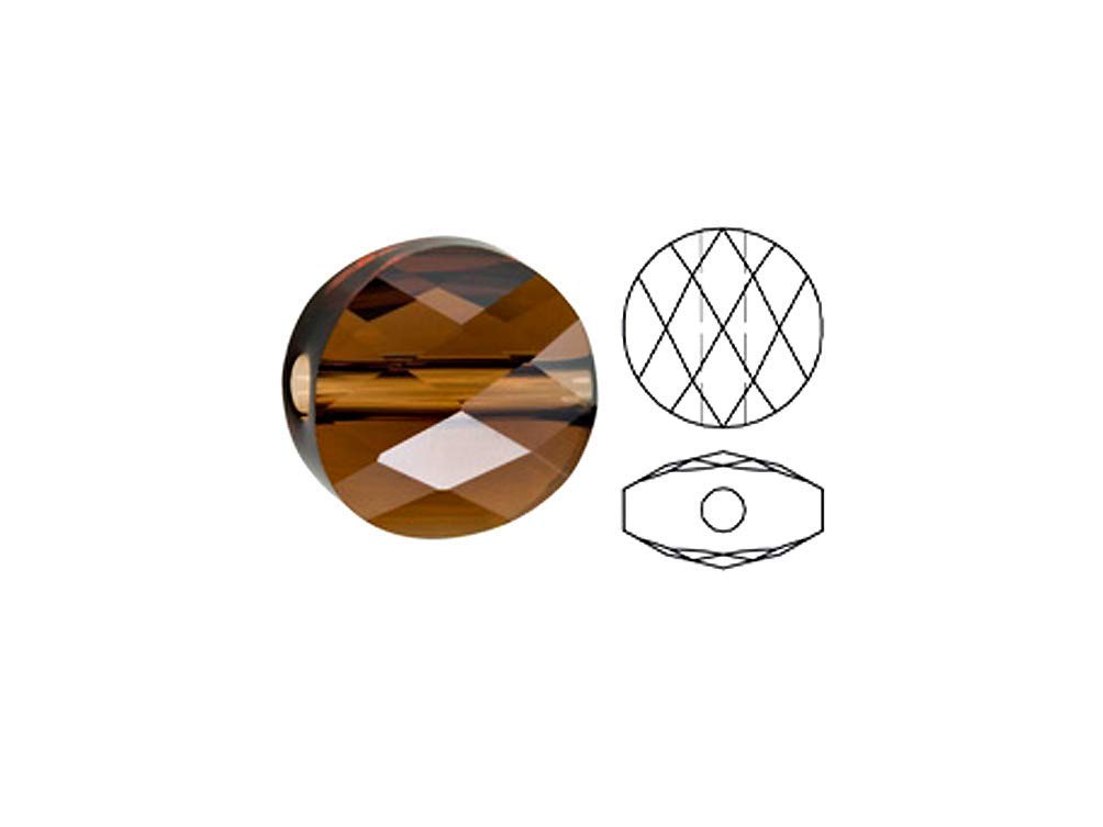 Swarovski 5052 Mini Round Beads, 6mm, Smoked Topaz | 24 Pack - BeadPrism