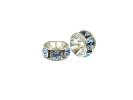 Wholesale Genuine Swarovski Rhinestone Rondelle Silver Plated 5mm Light Sapphire Choose Package Size - BeadPrism