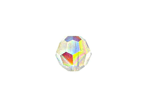 Swarovski 5000 Round Crystal Faceted Beads White Opal AB | 4mm | Small & Wholesale Packs - BeadPrism