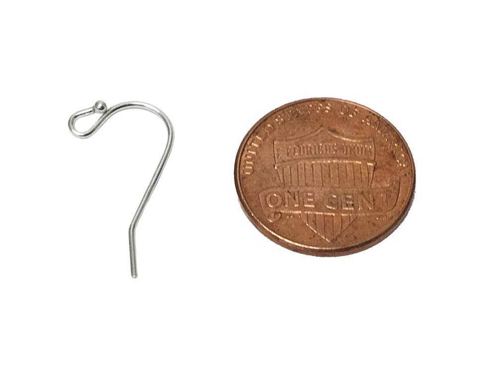 Wholesale 11.75mm Sterling Silver Round French Earwire with Ball End 21 Gauge, Choose Package Size - BeadPrism