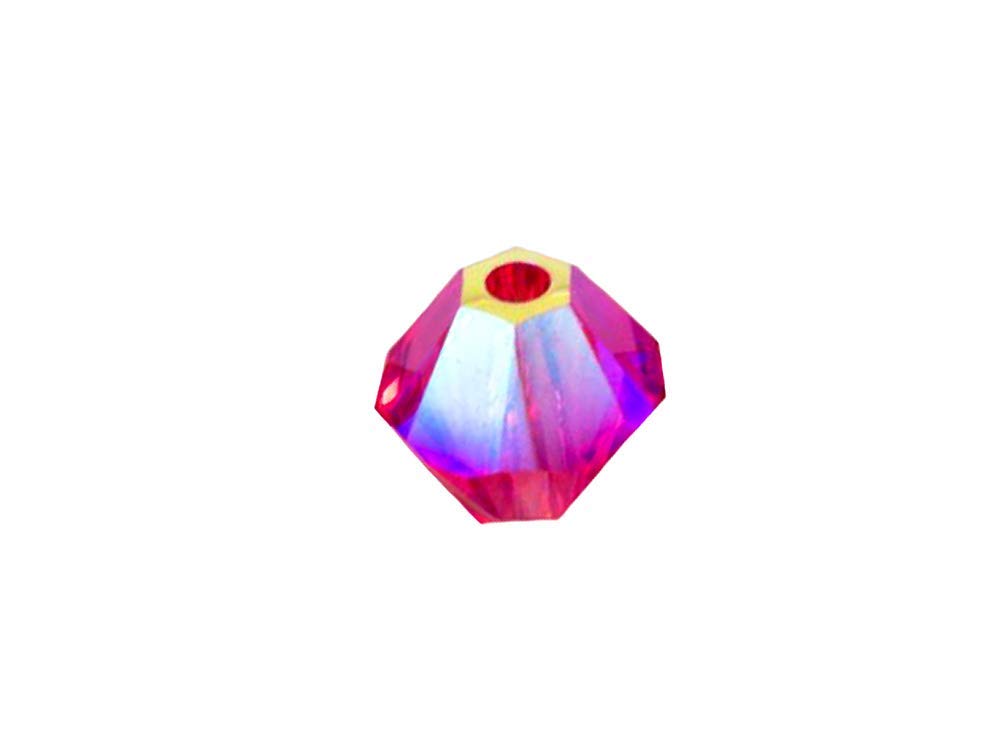Swarovski Crystal, #5328 Bicone Beads 4mm, Indian Pink AB 2X, Wholesale Packs - BeadPrism