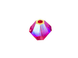 Swarovski Crystal, #5328 Bicone Beads 4mm, Indian Pink AB 2X, Wholesale Packs - BeadPrism