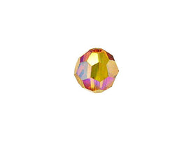 Swarovski 5000 Round Crystal Faceted Beads Topaz AB 2X | 6mm | Small & Wholesale Packs - BeadPrism
