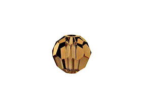 Swarovski 5000 Round Crystal Faceted Beads Light Smoked Topaz | 10mm | Small & Wholesale Packs - BeadPrism