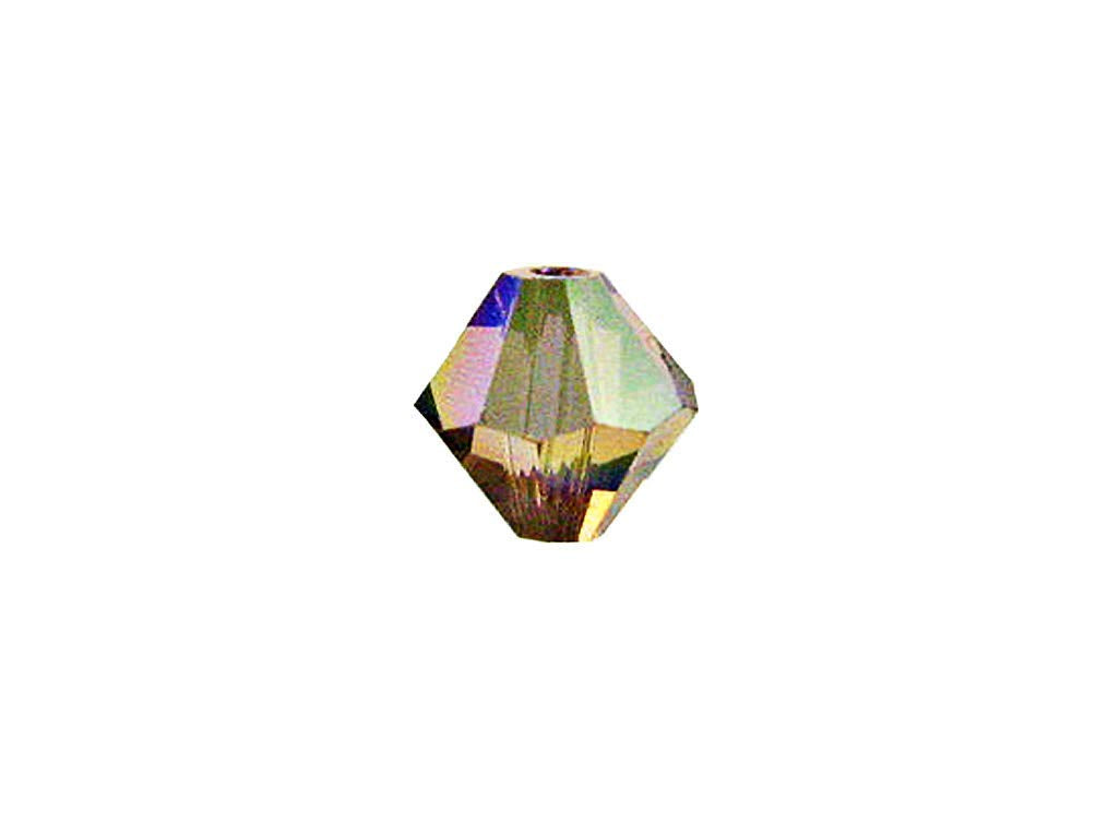 Swarovski Crystal, #5328 Bicone Beads 6mm, Light Smoked Topaz AB, Wholesale Packs - BeadPrism