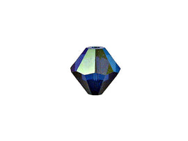 Swarovski Crystal, #5328 Bicone Beads 8mm, Dark Sapphire AB, Wholesale Packs - BeadPrism