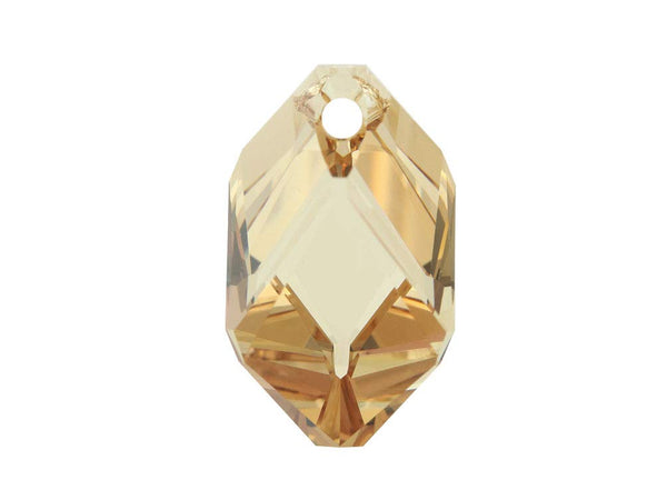 Swarovski Crystal, #6650 Cubist Pendant 22mm, Crystal Golden Shadow, Wholesale - BeadPrism