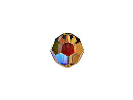 Swarovski 5000 Round Crystal Faceted Beads Light Smoked Topaz AB | 4mm | Small & Wholesale Packs - BeadPrism