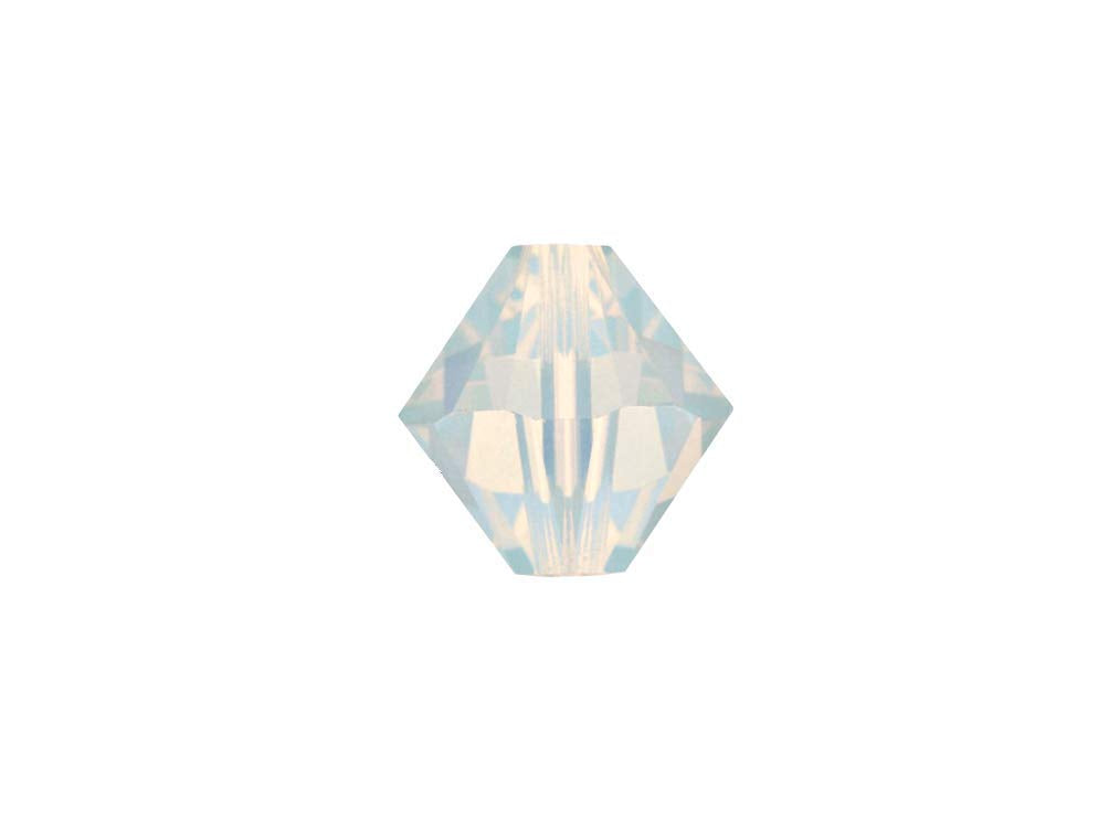 Swarovski Crystal, #5328 Bicone Beads 4mm, White Opal, Wholesale Packs - BeadPrism
