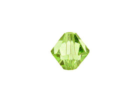 Swarovski Crystal, #5328 Bicone Beads 6mm, Peridot, Wholesale Packs - BeadPrism