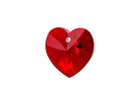 Swarovski Crystal, #6228 Heart Shape Pendant 10mm, Light Siam, Wholesale Packs - BeadPrism