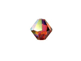 Swarovski Crystal, #5301 Bicone Beads 5mm, Indian Red AB, Wholesale Packs - BeadPrism