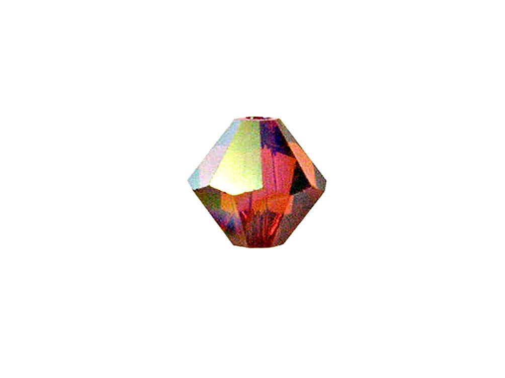 Swarovski Crystal, #5328 Bicone Beads 3mm, Indian Red AB, Wholesale Packs - BeadPrism