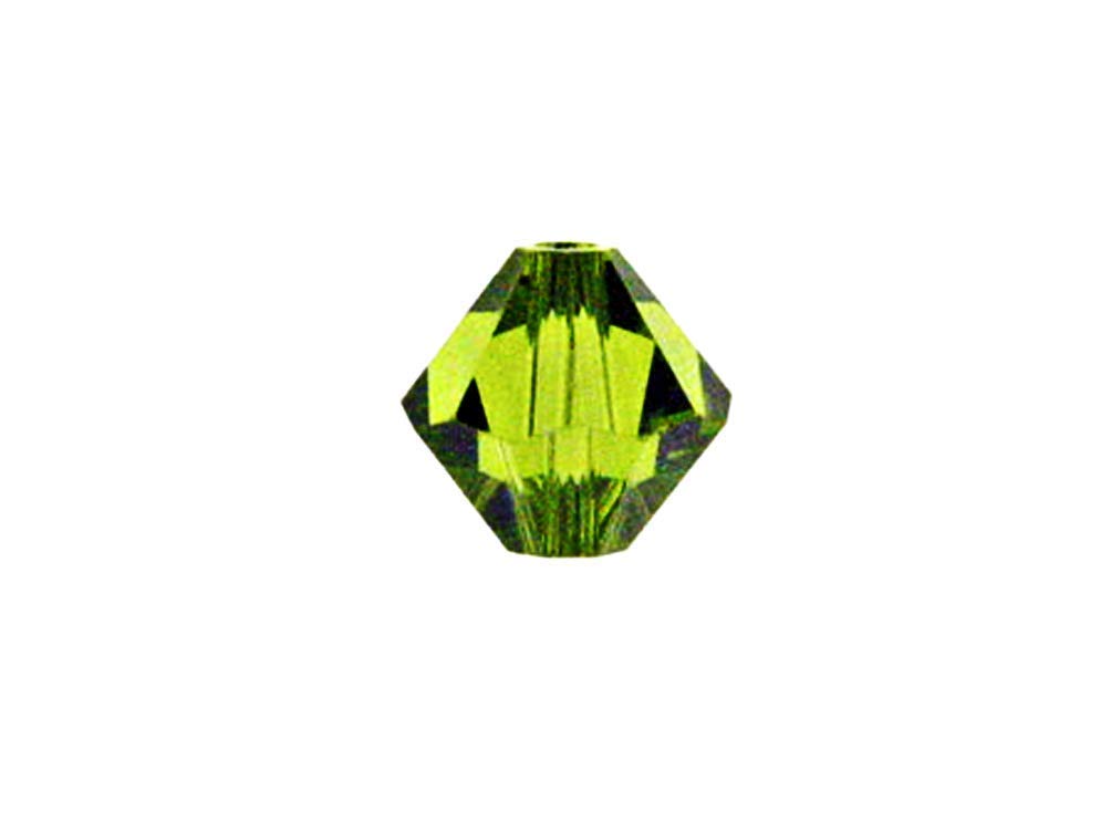 Swarovski Crystal, #5328 Bicone Beads 6mm, Olivine, Wholesale Packs - BeadPrism