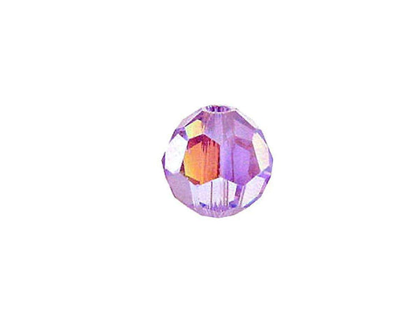 Swarovski 5000 Round Crystal Faceted Beads Violet AB | 4mm | Small & Wholesale Packs - BeadPrism