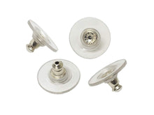 Load image into Gallery viewer, Wholesale Sterling Silver Bullet Clutch Earring Back With 11.5mm Plastic Disc, Choose Package Size - BeadPrism