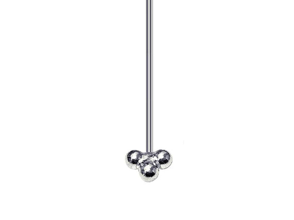 Sterling Silver .925 Headpin with 3 dots, 2 Inch, 24 Gauge, Choose Package Size - BeadPrism