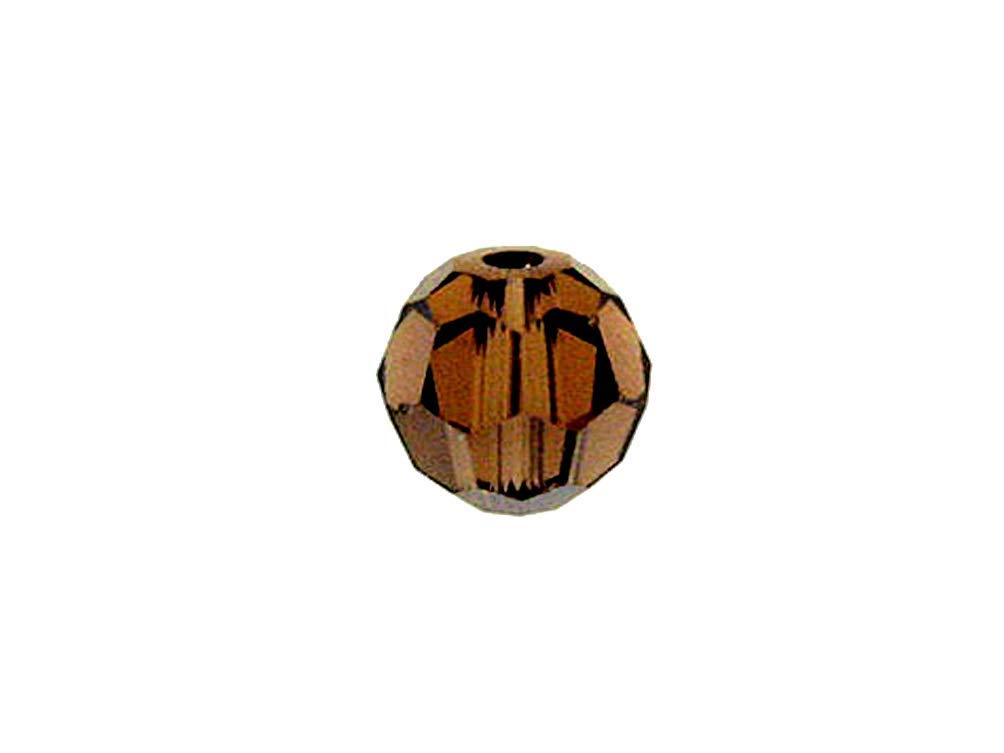 Swarovski 5000 Round Crystal Faceted Beads Smoked Topaz | 7mm | Small & Wholesale Packs - BeadPrism