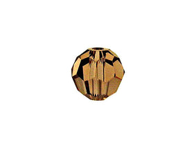 Swarovski 5000 Round Crystal Faceted Beads Light Smoked Topaz | 6mm | Small & Wholesale Packs - BeadPrism