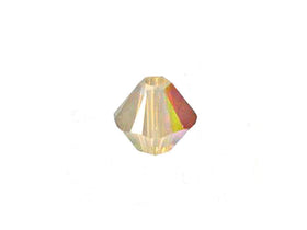 Swarovski Crystal, #5328 Bicone Beads 6mm, Sand Opal AB, Wholesale Packs - BeadPrism