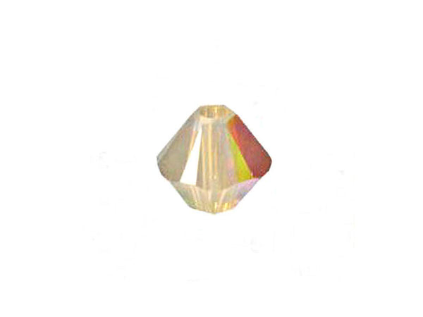 Swarovski Crystal, #5328 Bicone Beads 6mm, Sand Opal AB, Wholesale Packs - BeadPrism